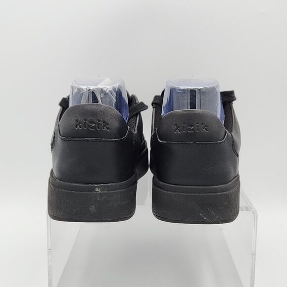 Kizik Vegas Hands Free Sneakers Walking Shoes Black Leather Mens 7 Womens 8.5 - Picture 6 of 8